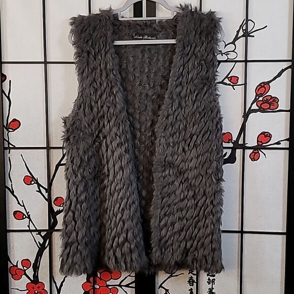 Linda Richards Luxury Rabbit Fur Vest Sweater - Picture 1 of 10